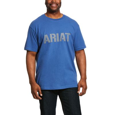 Ariat Rebar Cotton Strong - T Shirts DiepBlauw Heren - 25712-681